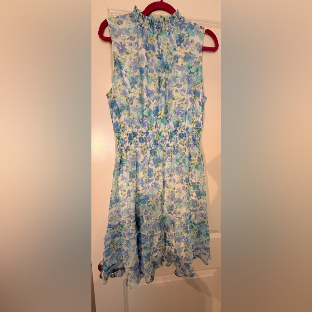 Emma & Michele Dress in Blue and Green Floral
